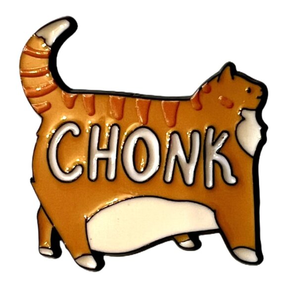 Orange Cat - CHONK - Enamel Pin - Picture 1 of 4